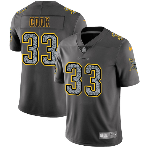Minnesota Vikings #33 Limited Dalvin Cook Gray Static Nike NFL Men Jersey Vapor Untouchable